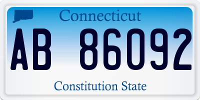 CT license plate AB86092