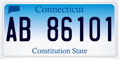 CT license plate AB86101