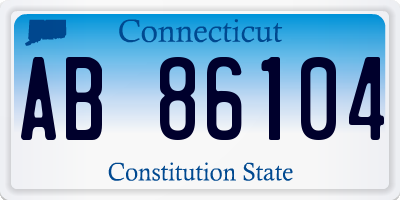 CT license plate AB86104