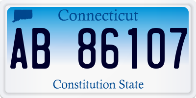 CT license plate AB86107