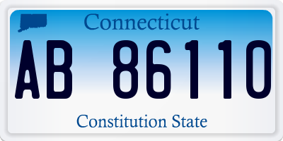 CT license plate AB86110