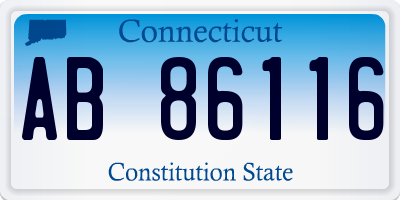 CT license plate AB86116