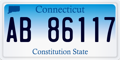 CT license plate AB86117