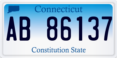 CT license plate AB86137