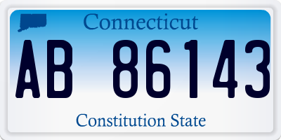 CT license plate AB86143