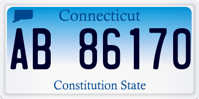 CT license plate AB86170