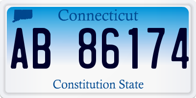 CT license plate AB86174