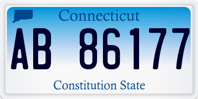 CT license plate AB86177