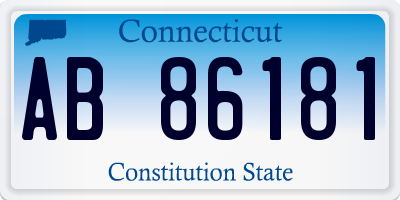 CT license plate AB86181