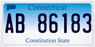 CT license plate AB86183