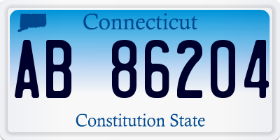 CT license plate AB86204