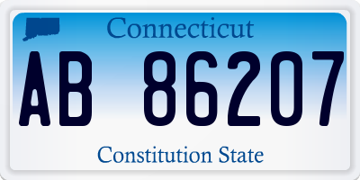 CT license plate AB86207