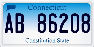 CT license plate AB86208