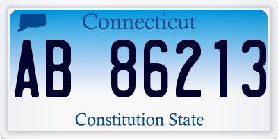 CT license plate AB86213