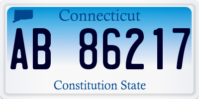 CT license plate AB86217
