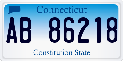 CT license plate AB86218