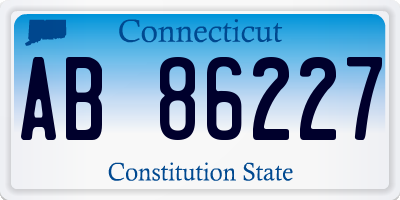 CT license plate AB86227