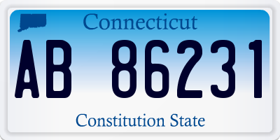 CT license plate AB86231