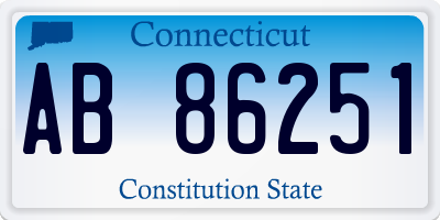 CT license plate AB86251