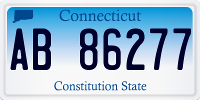 CT license plate AB86277