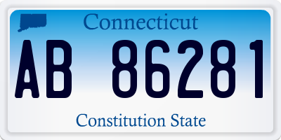 CT license plate AB86281