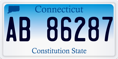 CT license plate AB86287