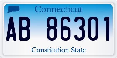 CT license plate AB86301