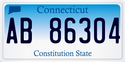 CT license plate AB86304