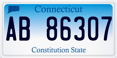 CT license plate AB86307