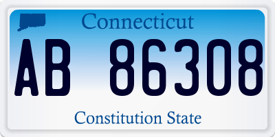 CT license plate AB86308