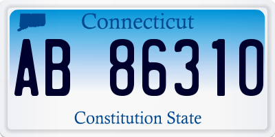 CT license plate AB86310