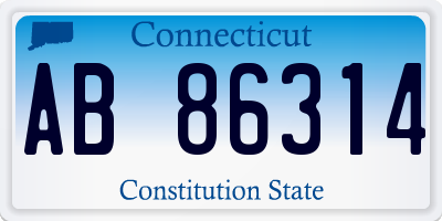 CT license plate AB86314
