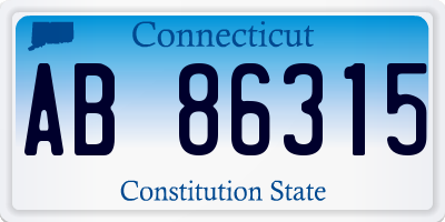 CT license plate AB86315