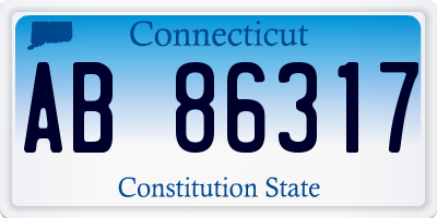 CT license plate AB86317