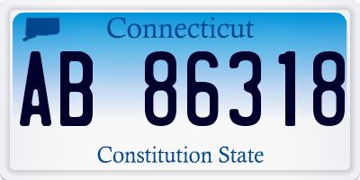 CT license plate AB86318