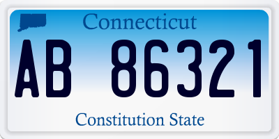 CT license plate AB86321