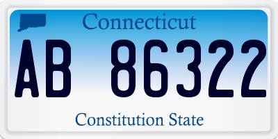 CT license plate AB86322