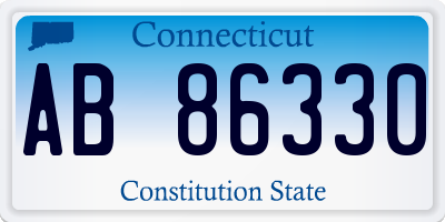 CT license plate AB86330