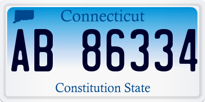 CT license plate AB86334