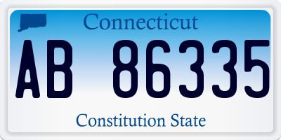 CT license plate AB86335
