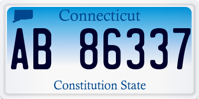 CT license plate AB86337
