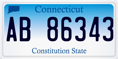 CT license plate AB86343