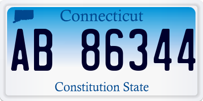 CT license plate AB86344