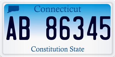 CT license plate AB86345