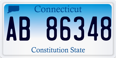 CT license plate AB86348