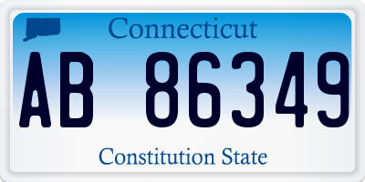 CT license plate AB86349