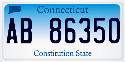 CT license plate AB86350