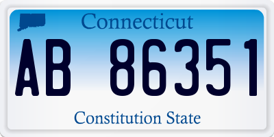 CT license plate AB86351