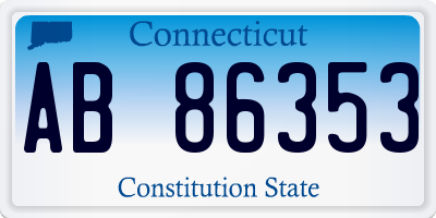 CT license plate AB86353