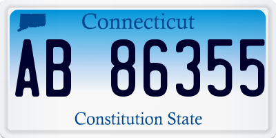 CT license plate AB86355
